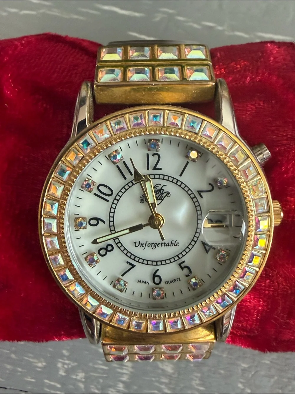 Kirks Folly Gold-Tone Crystal Accent Women's Watch